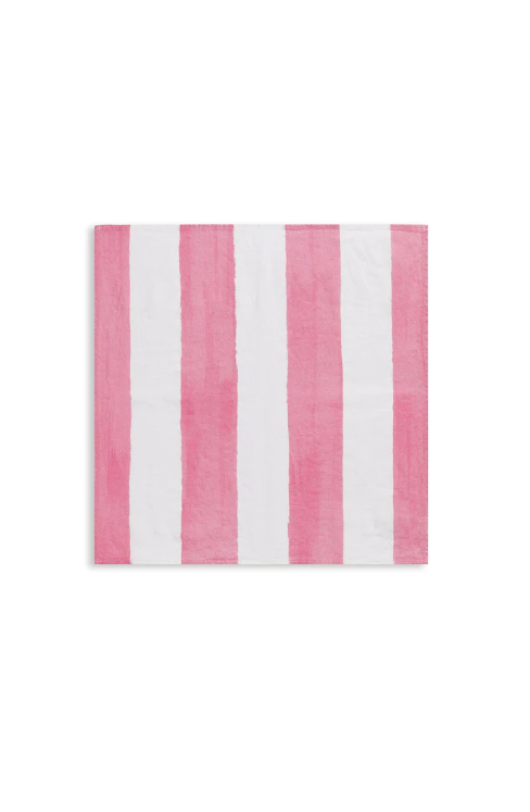 Summerill & Bishop 'Rose & White Stripe' Pair of Linen Napkins