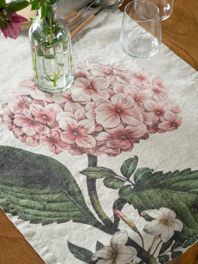 European Linen 'Hortensia' Table Runner