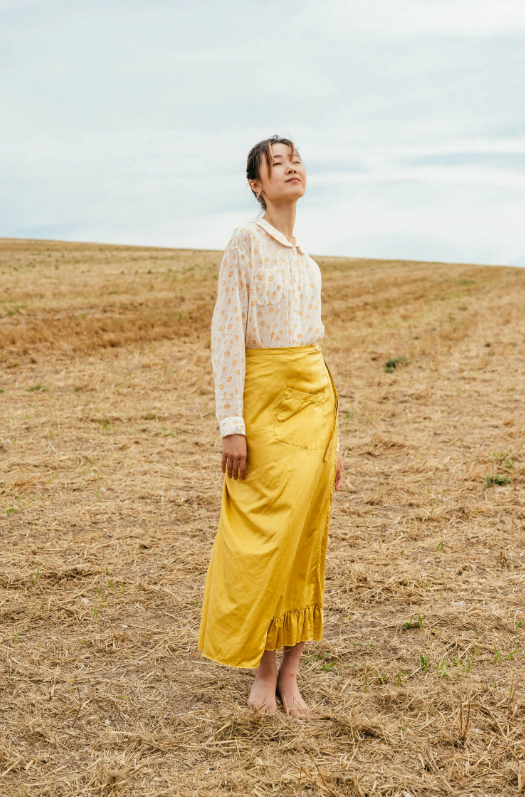 Sula Round Collar Shirt - Floral Print - Sunshine Yellow