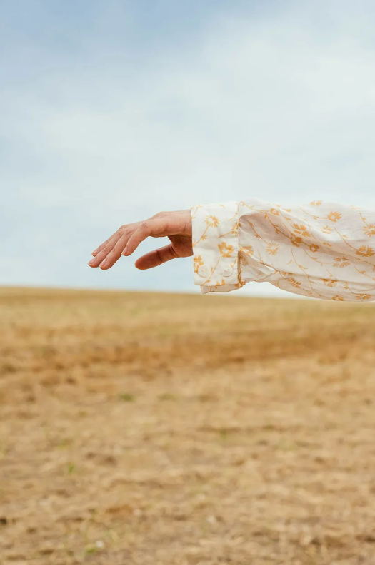 Sula Round Collar Shirt - Floral Print - Sunshine Yellow