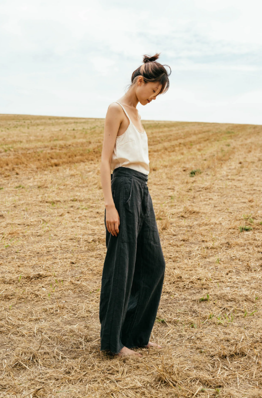 Sula 'Flare Trousers' Linen Pants - Magnet