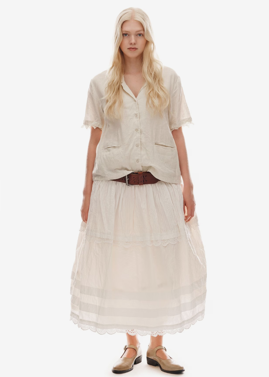 Ewa i Walla 'Hedvig' Vanilla Cotton Lace Skirt