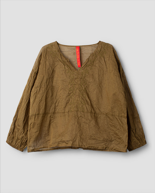 Ewa i Walla 'Molly' Olive Blouse With Embroidered Details