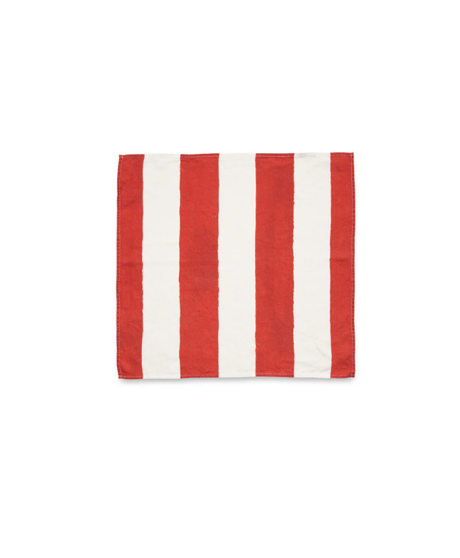 Summerill & Bishop 'Red & White Stripe' Pair of Linen Napkins