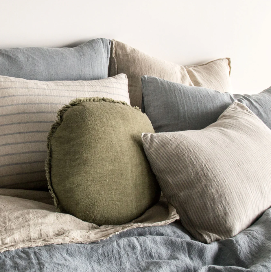 Hale Mercantile 'Flocca' Macaron Round Linen Cushion