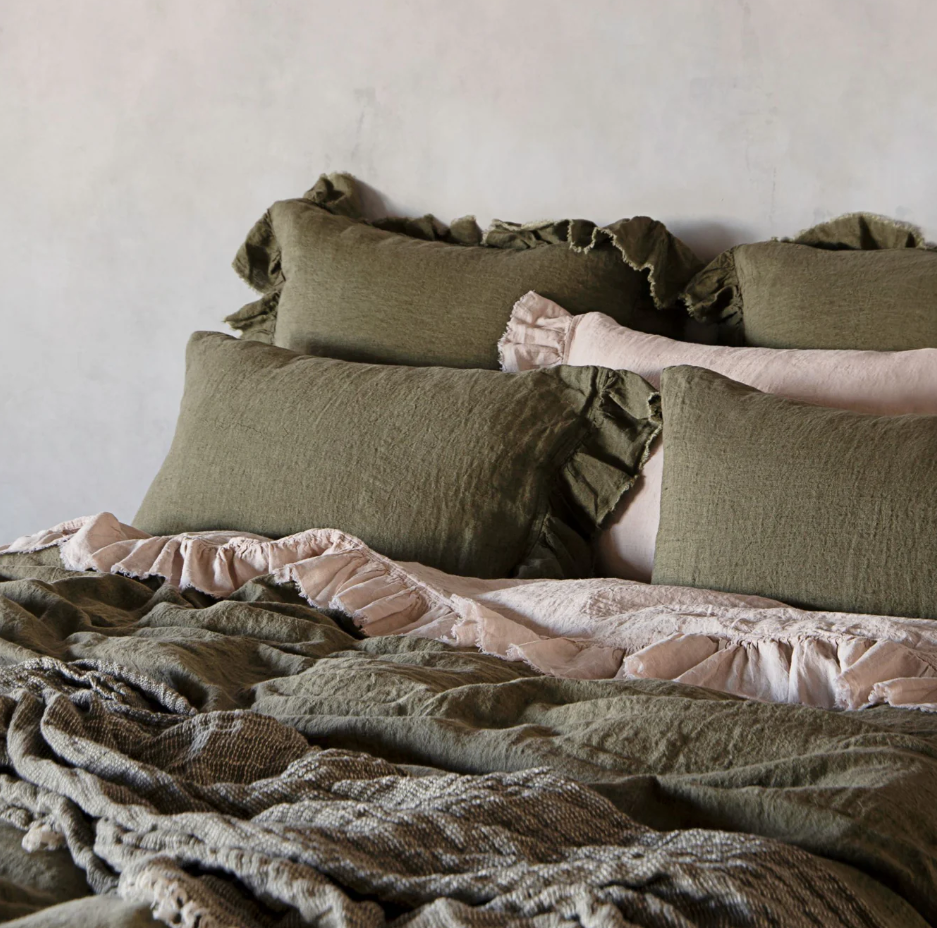 Hale Mercantile 'Kristine' Frill End Standard Linen Pillowcase