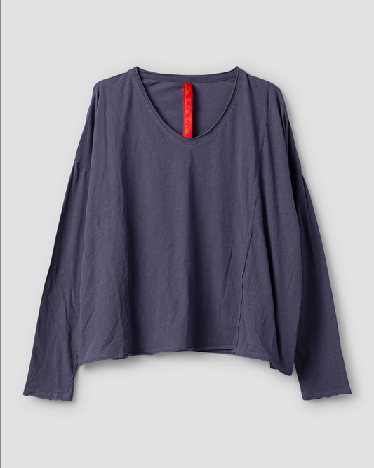 Ewa i Walla 'Zita' V-Neck Long Sleeve In Blue