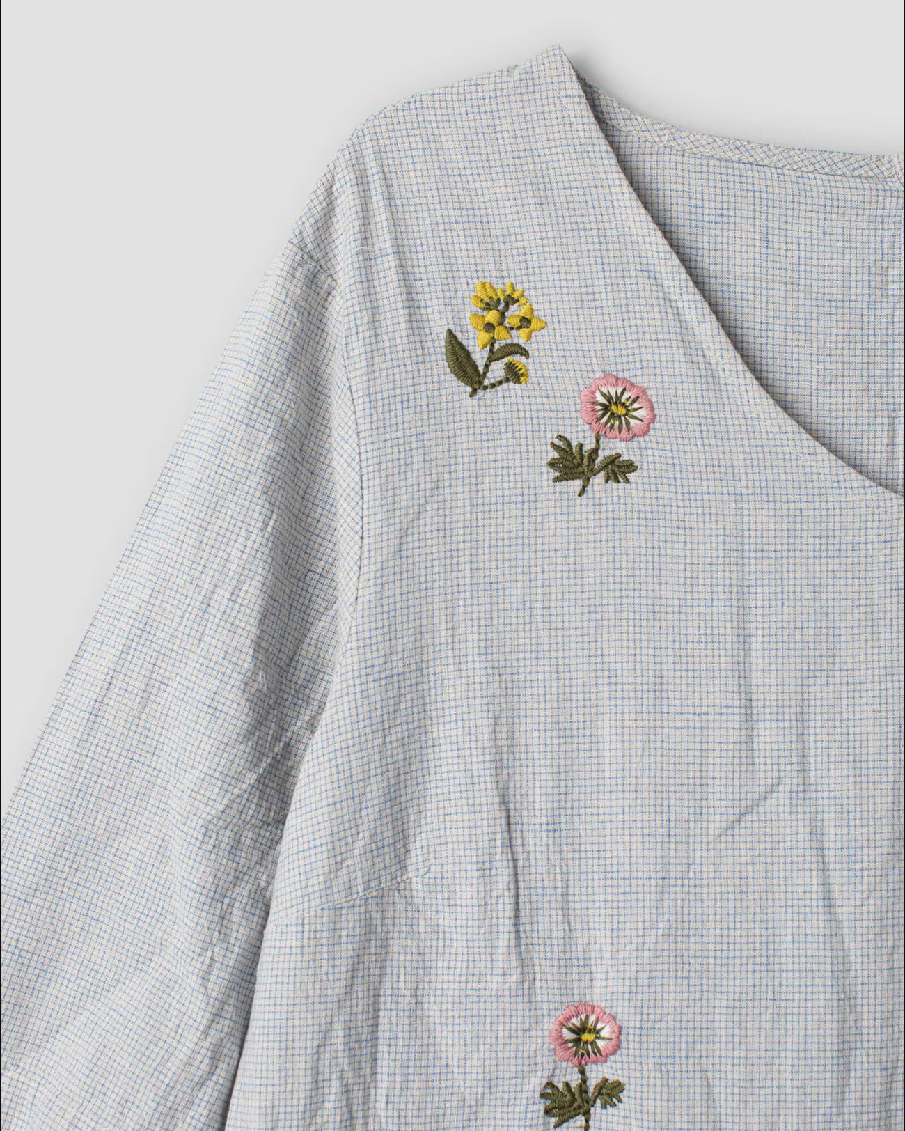 Ewa i Walla 'Kjella' Checked Dress With Embroidered Flowers