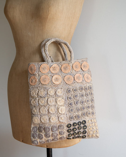Sophie Digard Pastel Circles Crochet Raffia Handbag