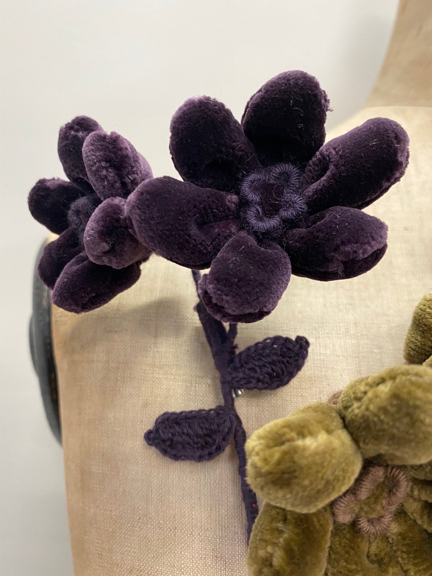 Sophie Digard Velvet Twin Flower Brooches