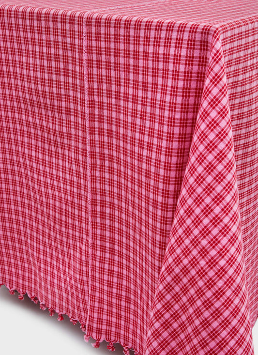 Heather Taylor Home 'Katherine Plaid - Valentine' Linen Tablecloth