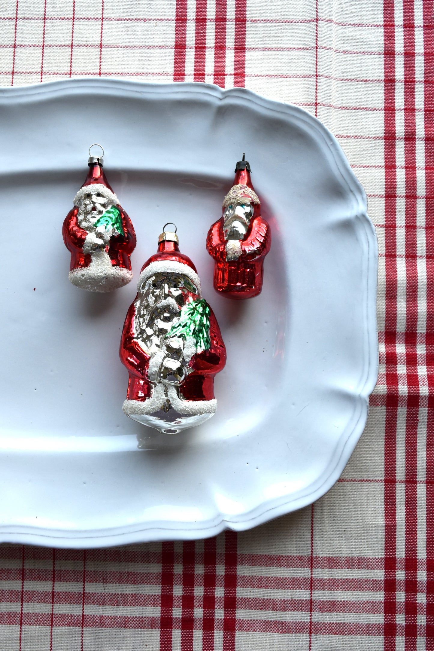 Vintage European Ornaments - Red Santas III