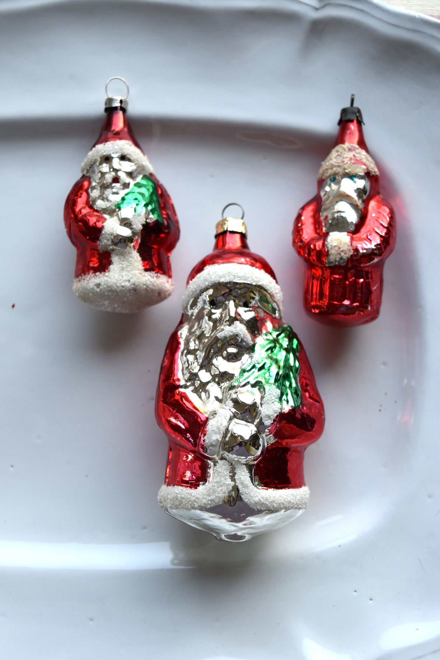 Vintage European Ornaments - Red Santas III