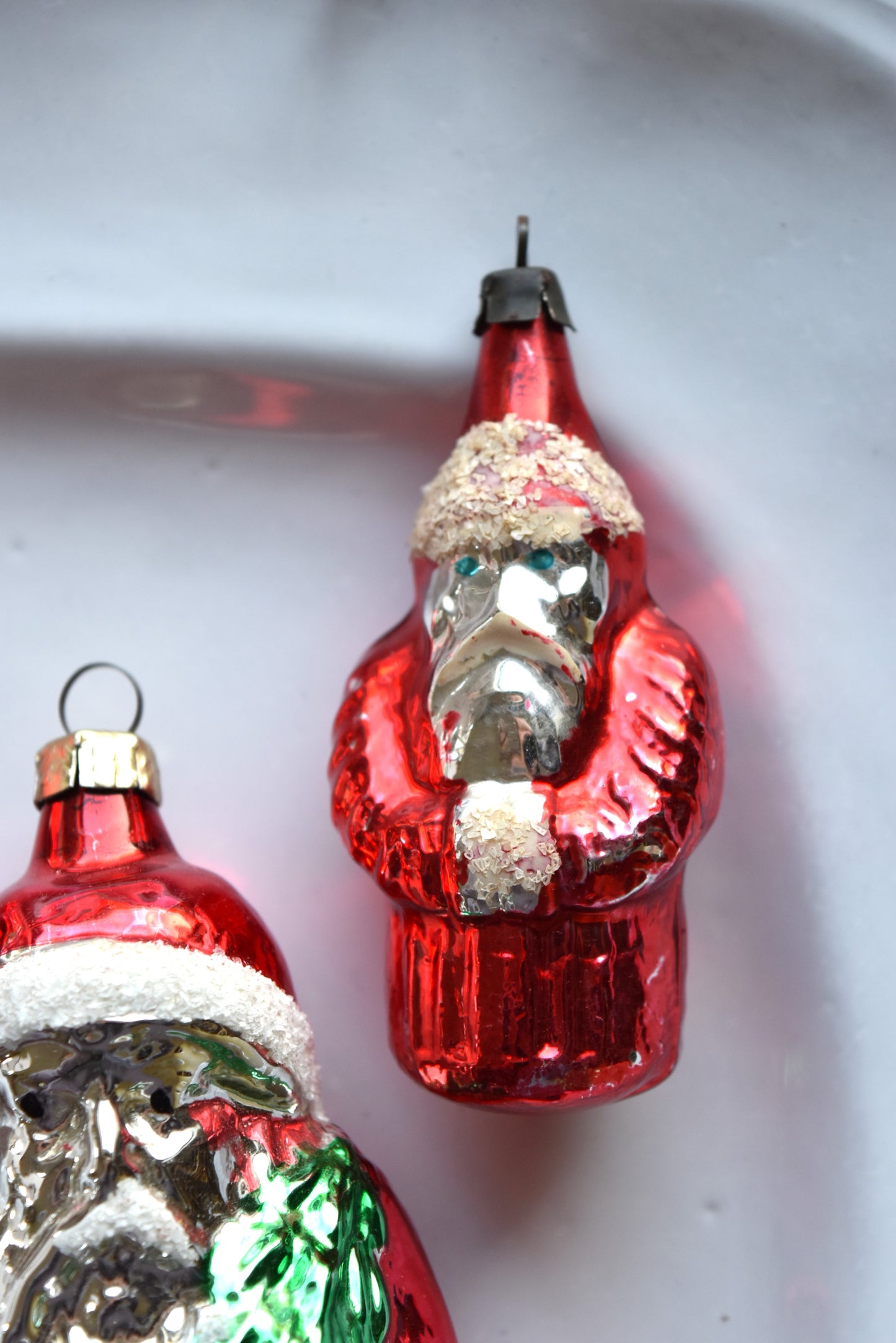 Vintage European Ornaments - Red Santas III