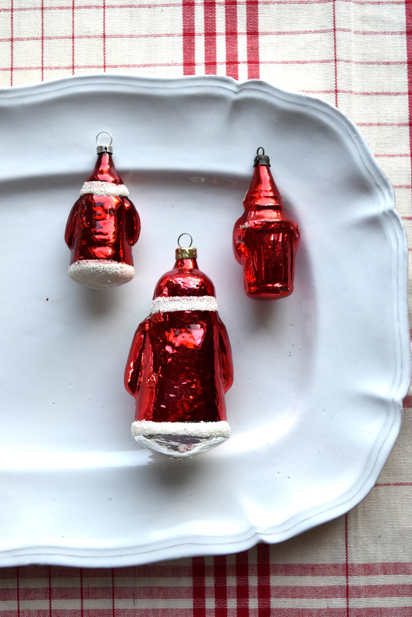 Vintage European Ornaments - Red Santas III