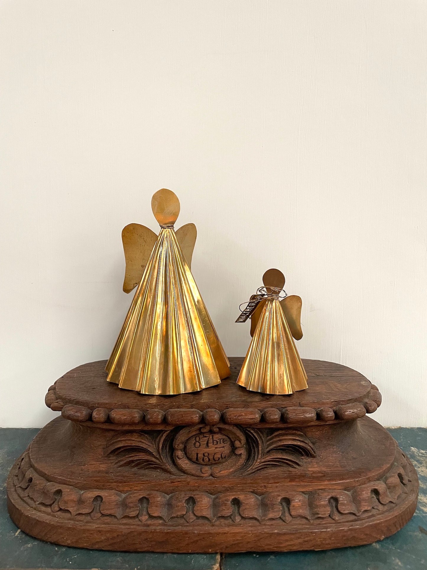 Walther & Co. Brass Pleated Standing Angels