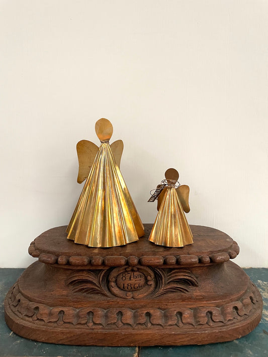 Walther & Co. Brass Pleated Standing Angels