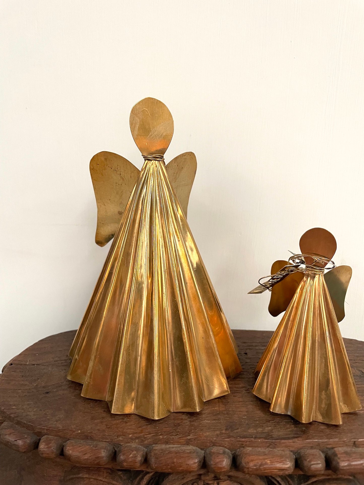 Walther & Co. Brass Pleated Standing Angels