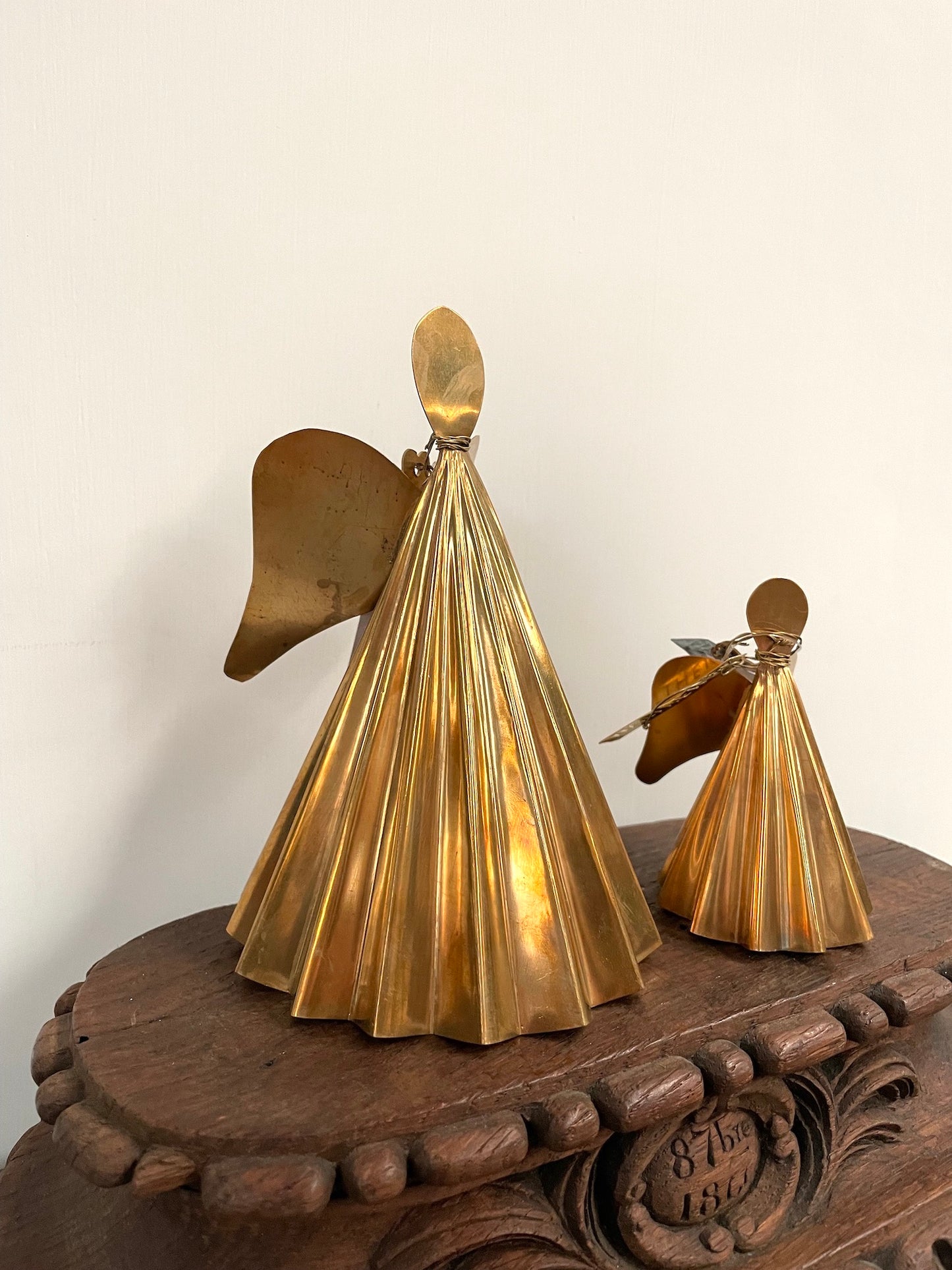 Walther & Co. Brass Pleated Standing Angels