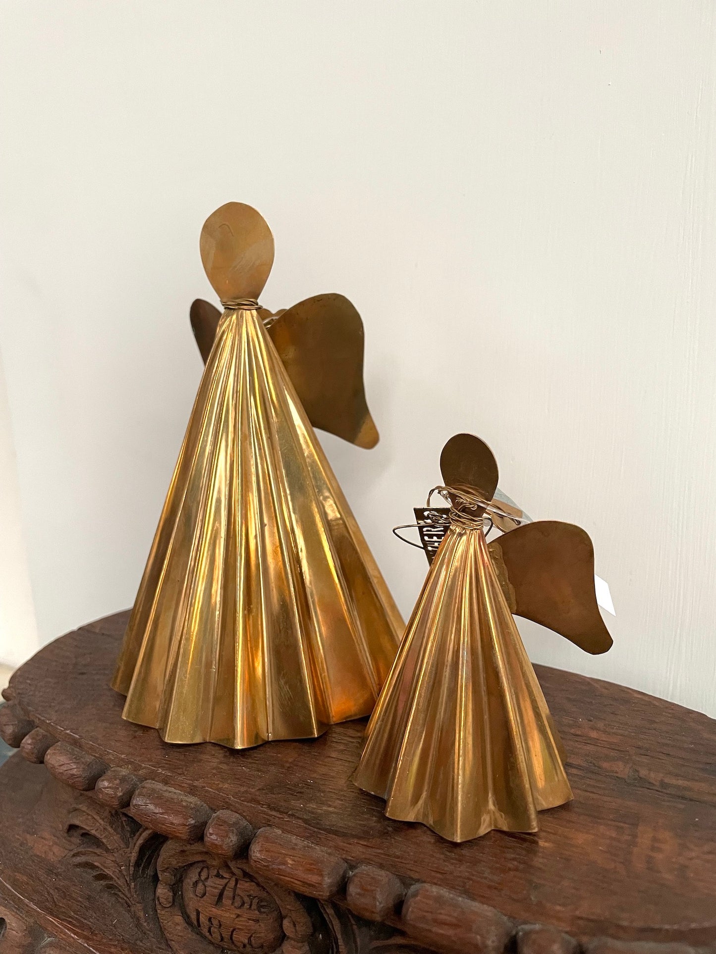 Walther & Co. Brass Pleated Standing Angels