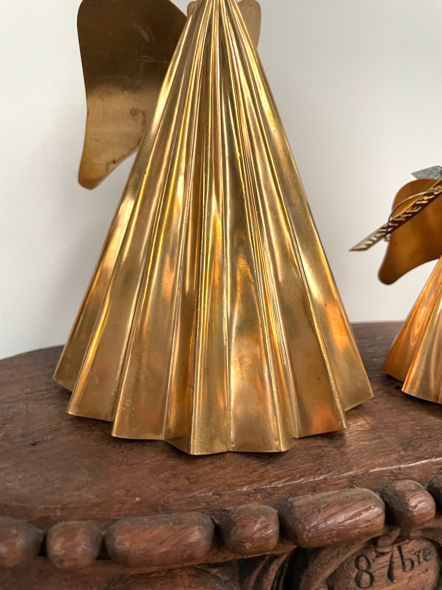 Walther & Co. Brass Pleated Standing Angels