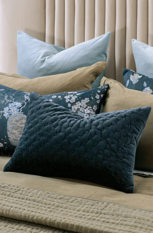 Bianca Lorenne 'Prussian Blue' Velvet Cushion