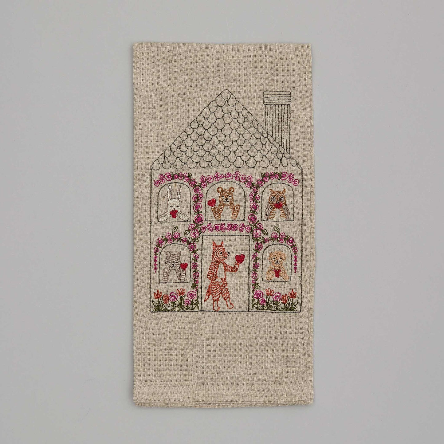 Coral & Tusk 'Home is Where the Heart Is' Embroidered Tea Towel