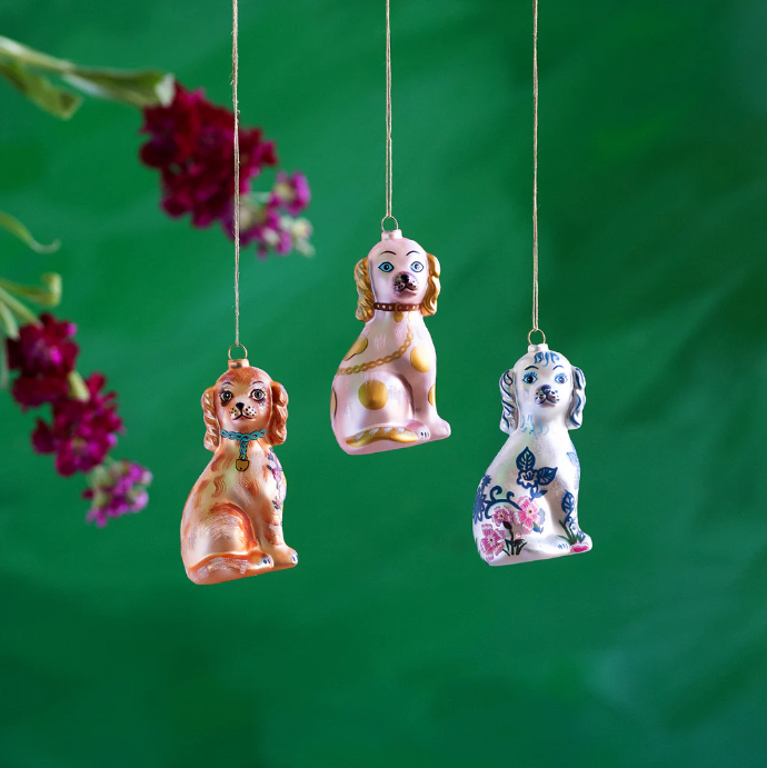 Nathalie Lété Christmas Floral Dog Ornaments