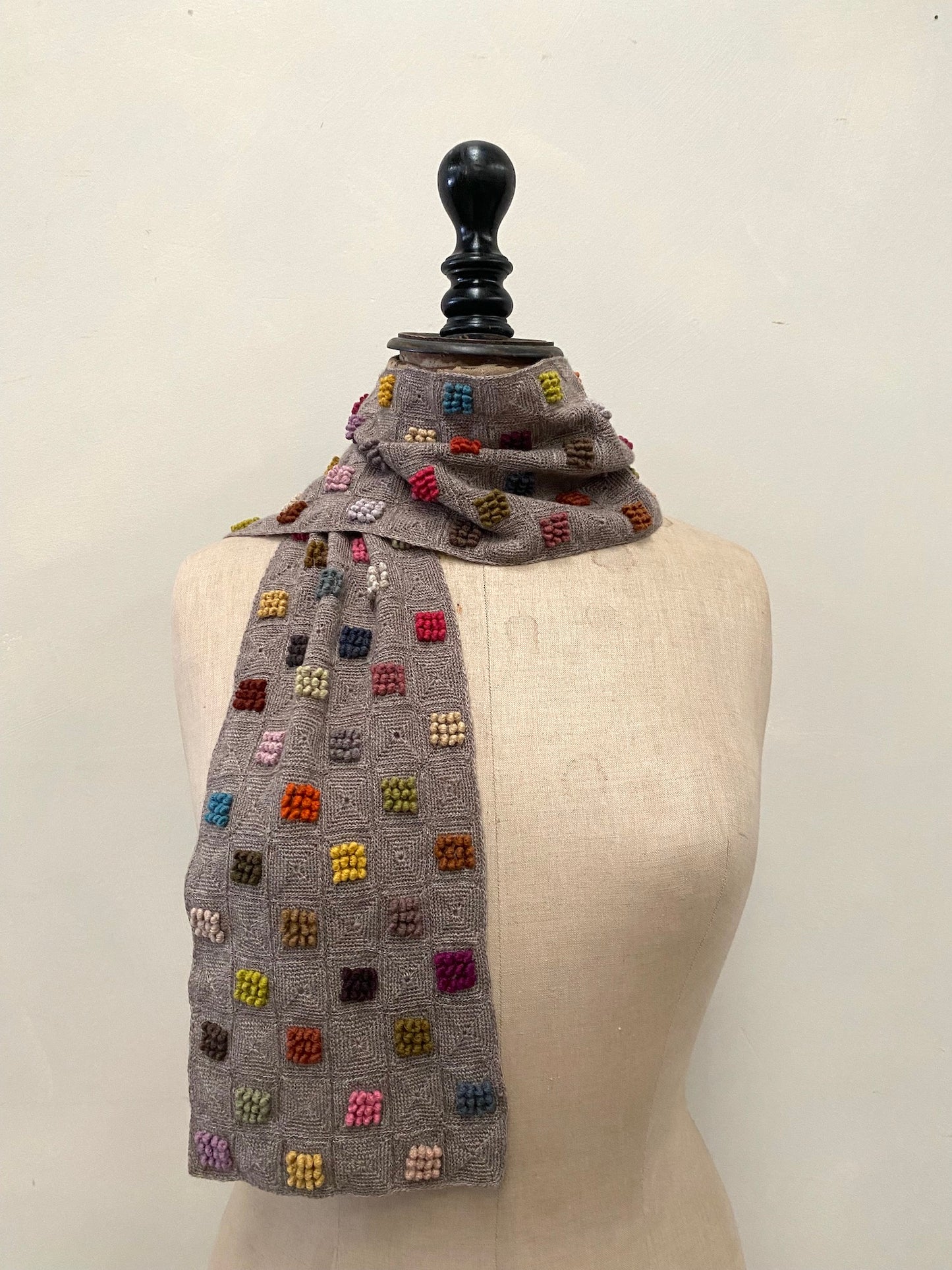 Sophie Digard Petite Multi Square Crochet Wool Scarf