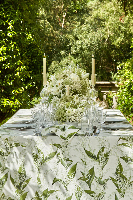 Summerill & Bishop 'Lily of the Valley' Linen Tablecloth