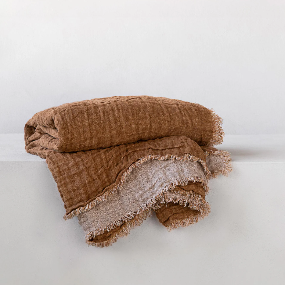 Hale Mercantile 'Crush' Double Linen Throw Blanket