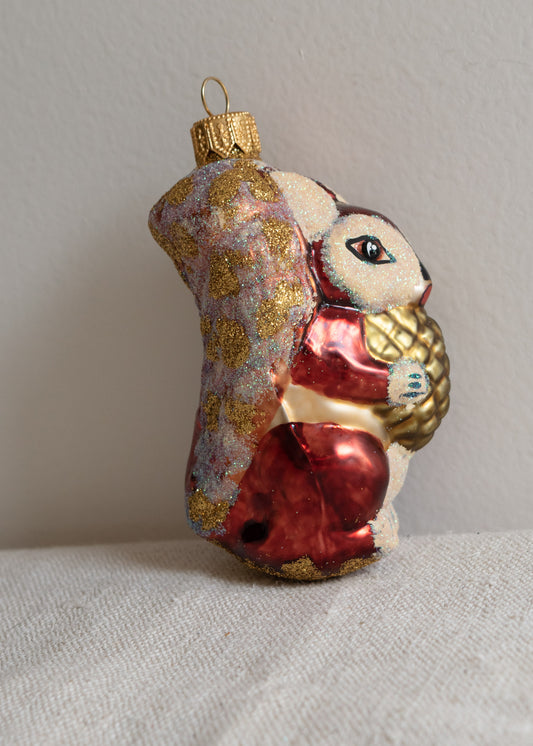 Polish Glass Christmas Ornament - Squirrel