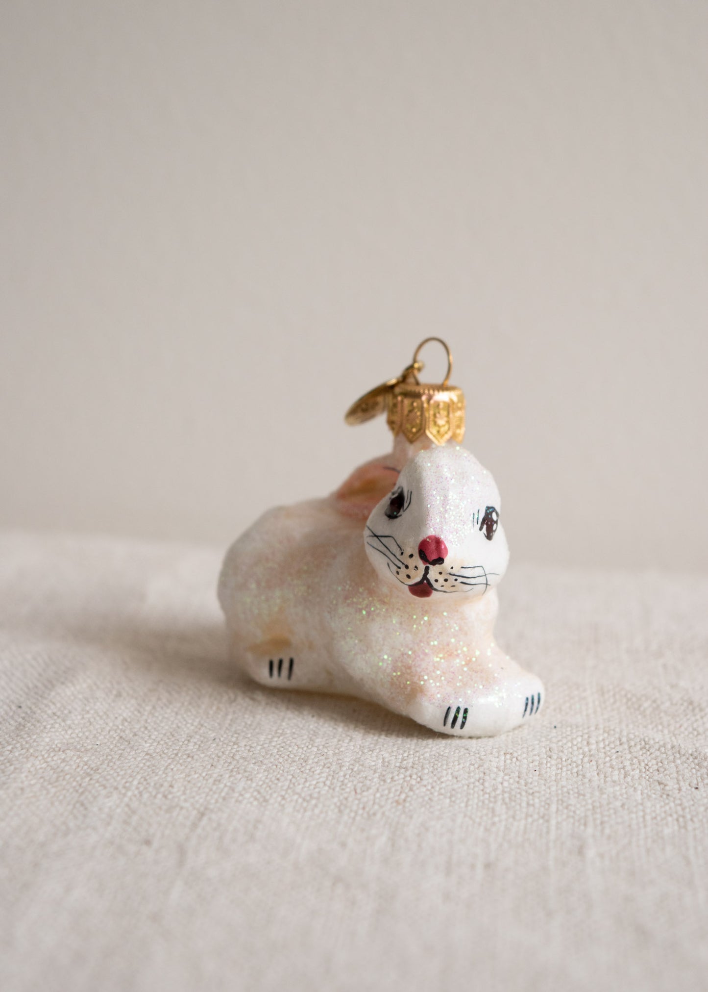 Polish Glass Ornament - White Bunny