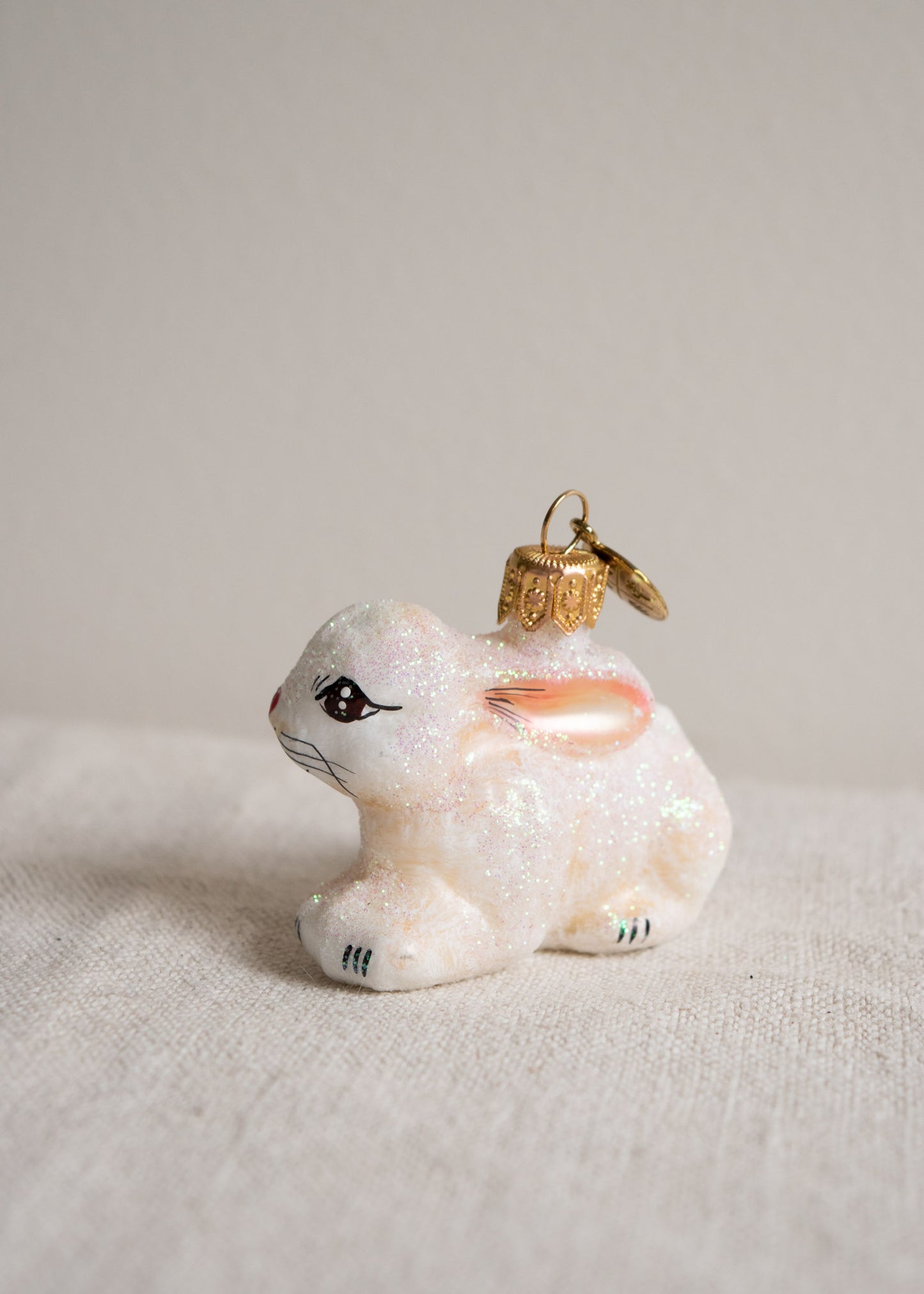 Polish Glass Ornament - White Bunny