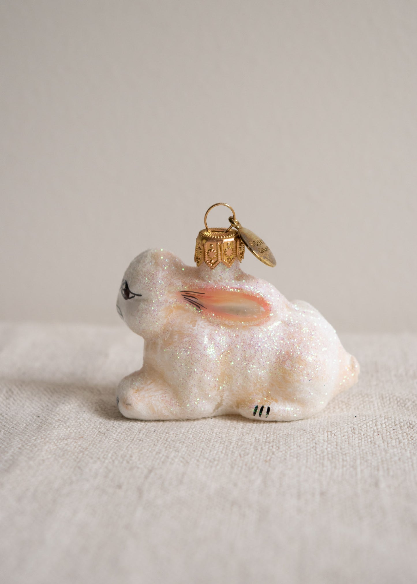 Polish Glass Ornament - White Bunny