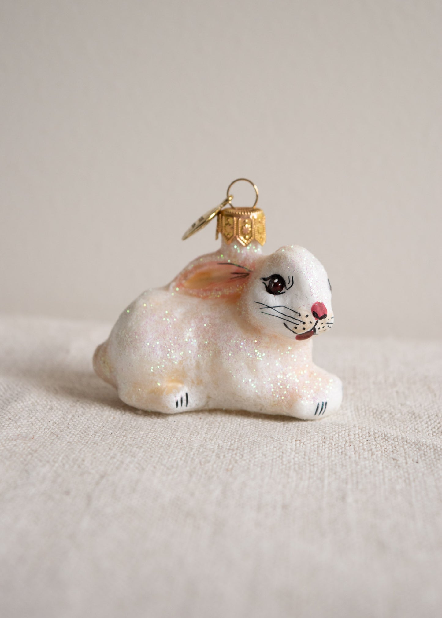 Polish Glass Ornament - White Bunny