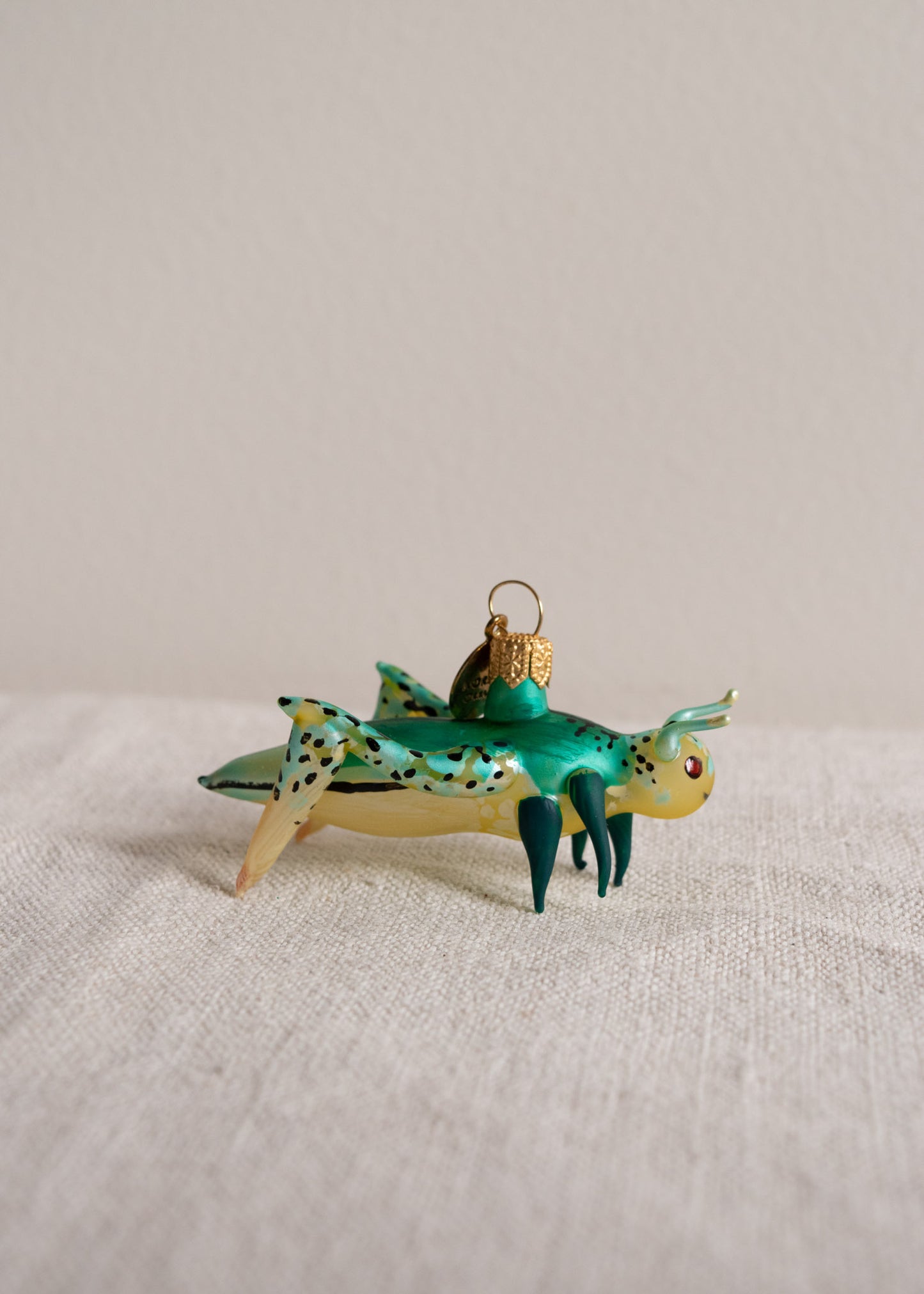 Polish Glass Christmas Ornament - Tiny Grasshopper