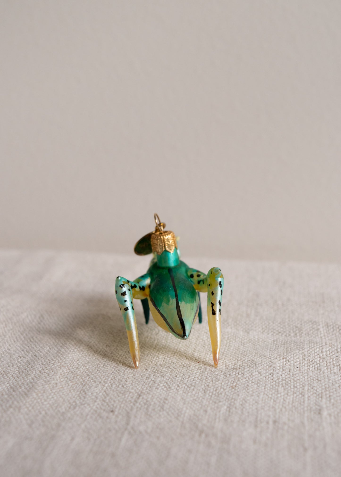 Polish Glass Christmas Ornament - Tiny Grasshopper