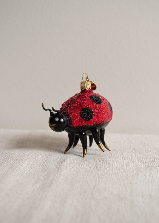 Polish Glass Christmas Ornament - Ladybug