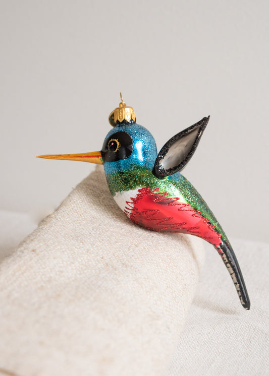 Polish Glass Christmas Ornament - Hummingbird