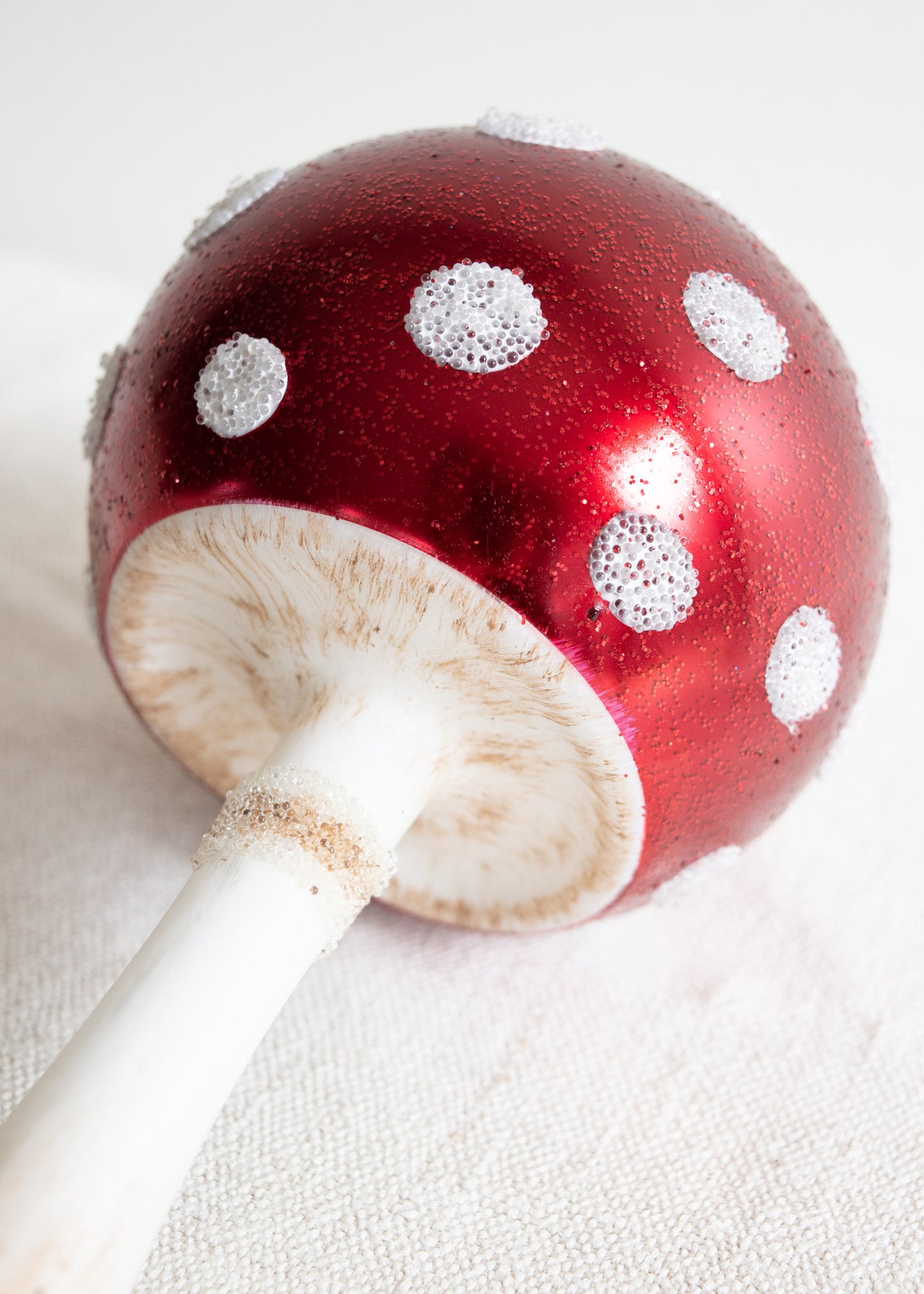 Polish Glass Christmas Ornament - Extra Large Red Spot Mushroom