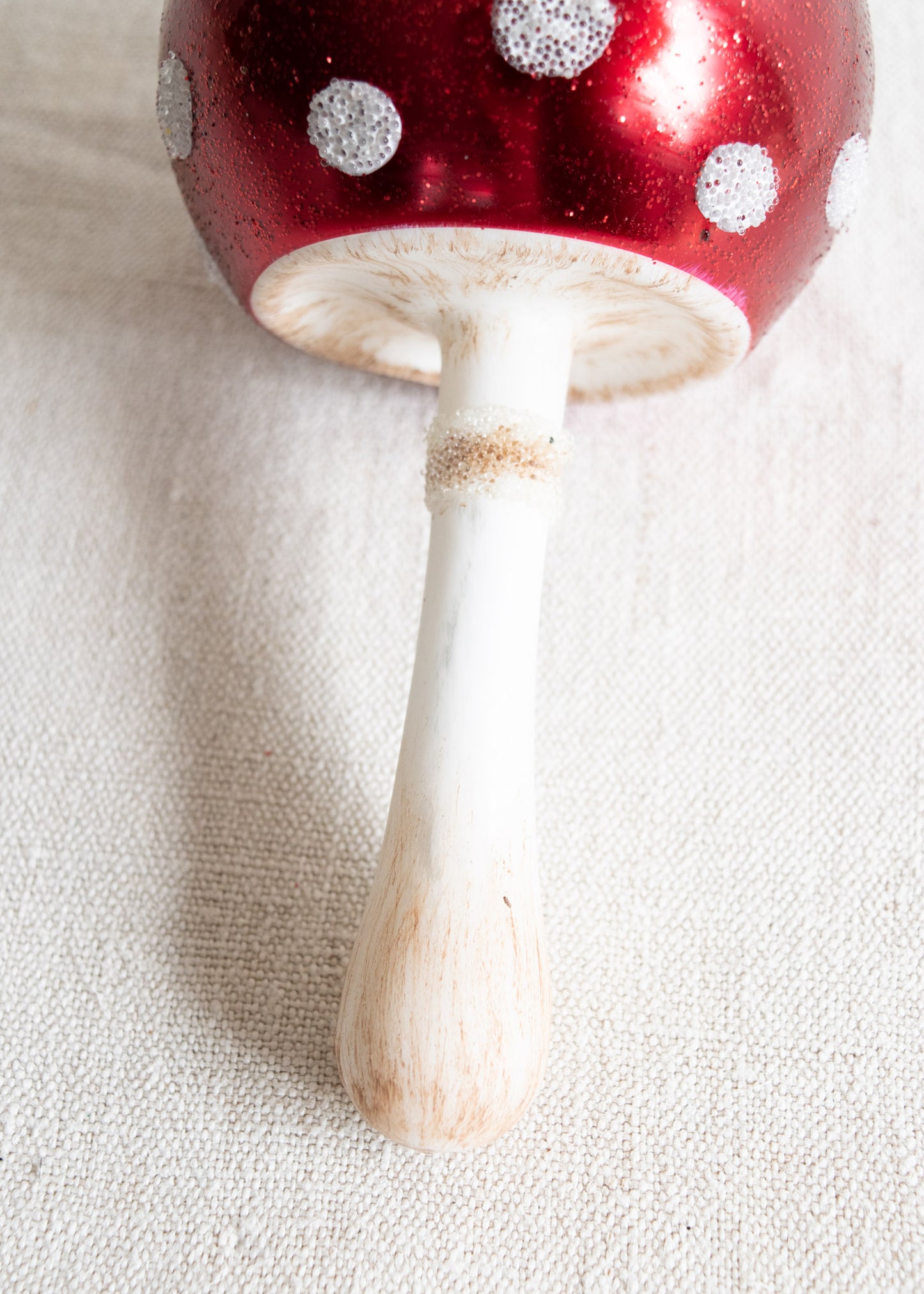 Polish Glass Christmas Ornament - Extra Large Red Spot Mushroom