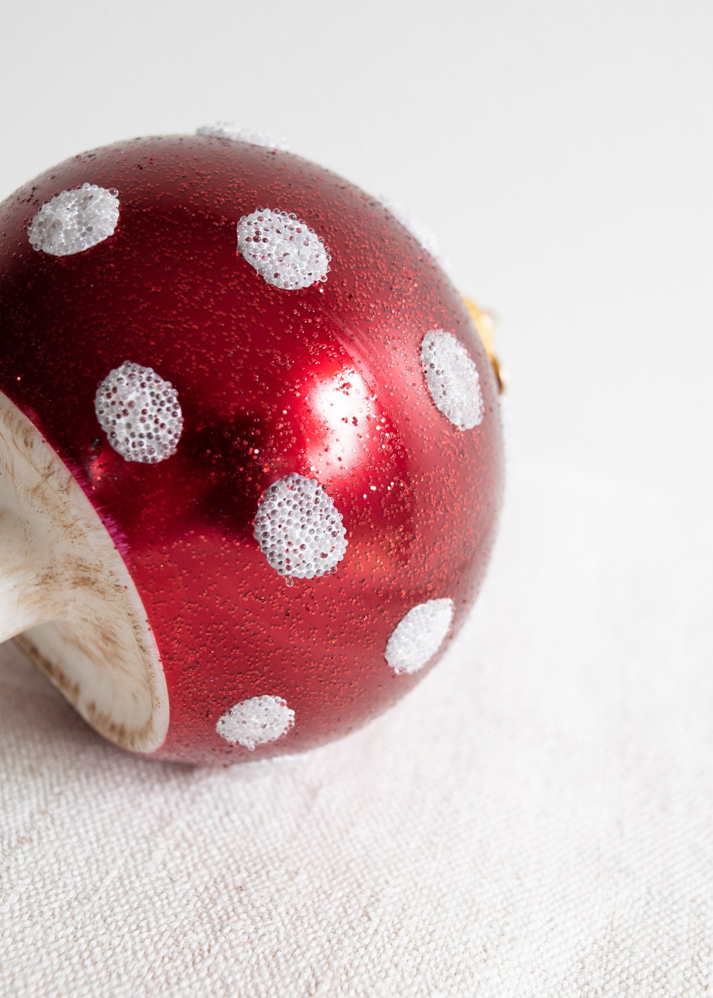 Polish Glass Christmas Ornament - Extra Large Red Spot Mushroom