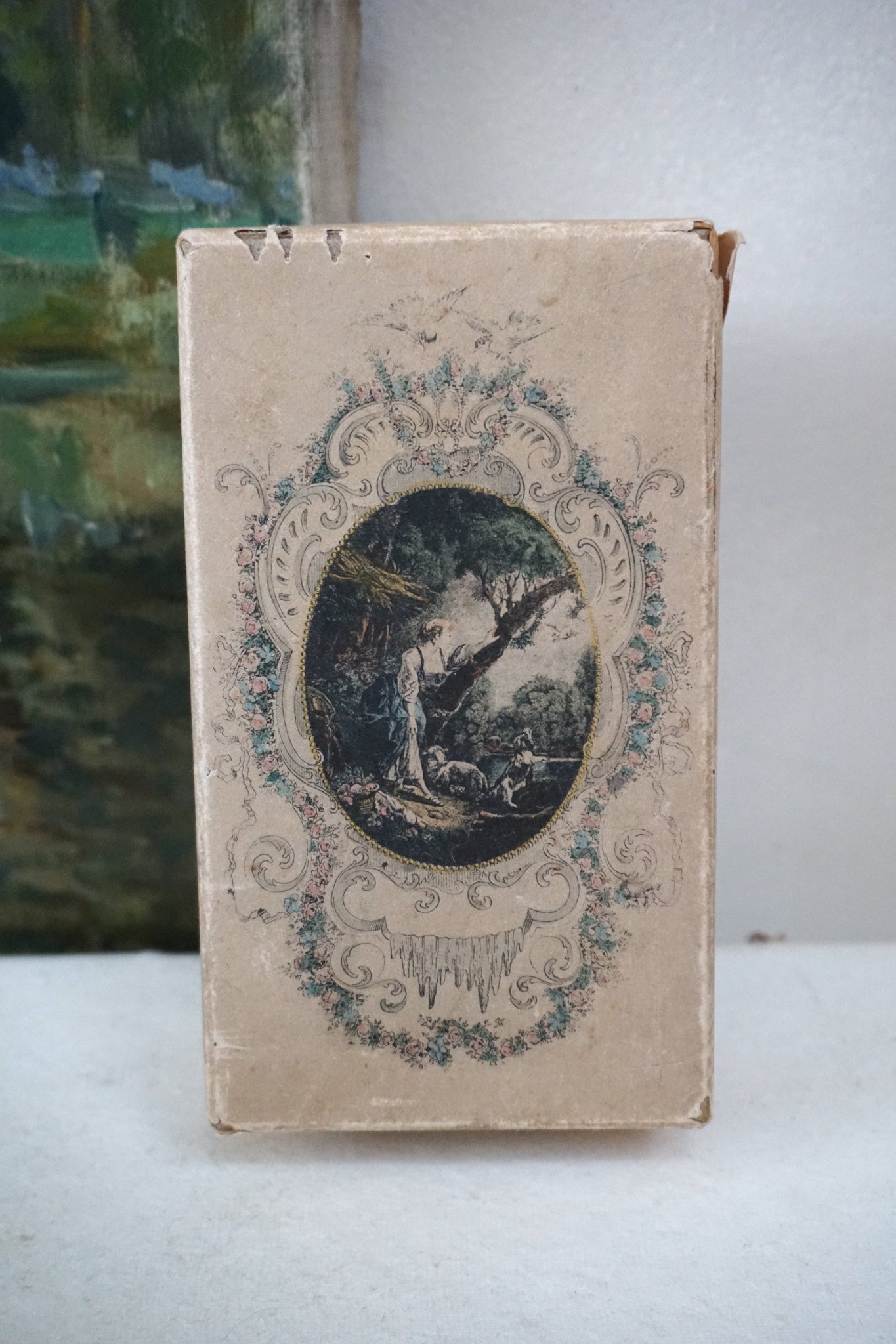 Antique French Paper Covered Box