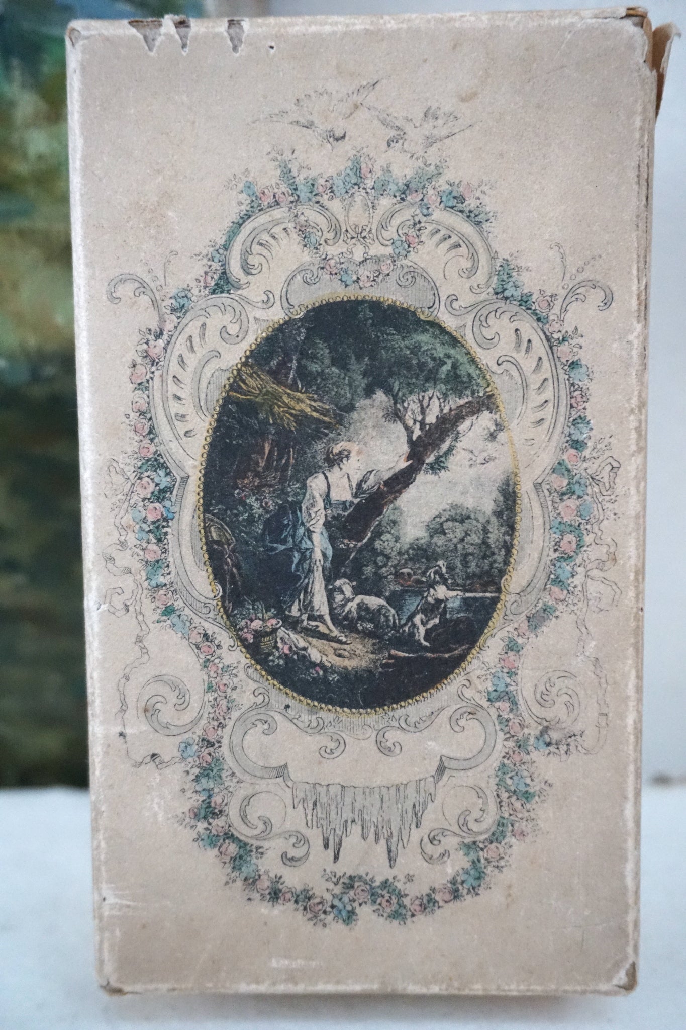 Antique French Paper Covered Box