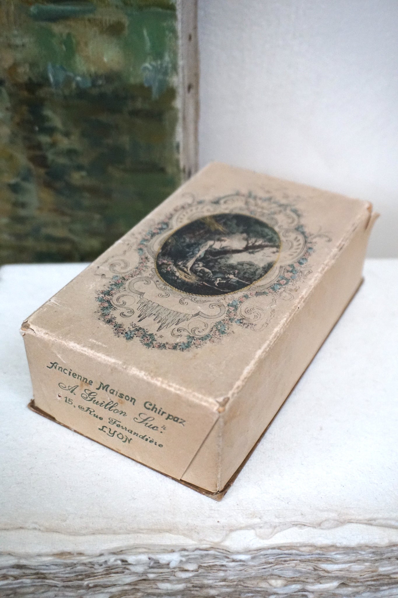 Antique French Paper Covered Box