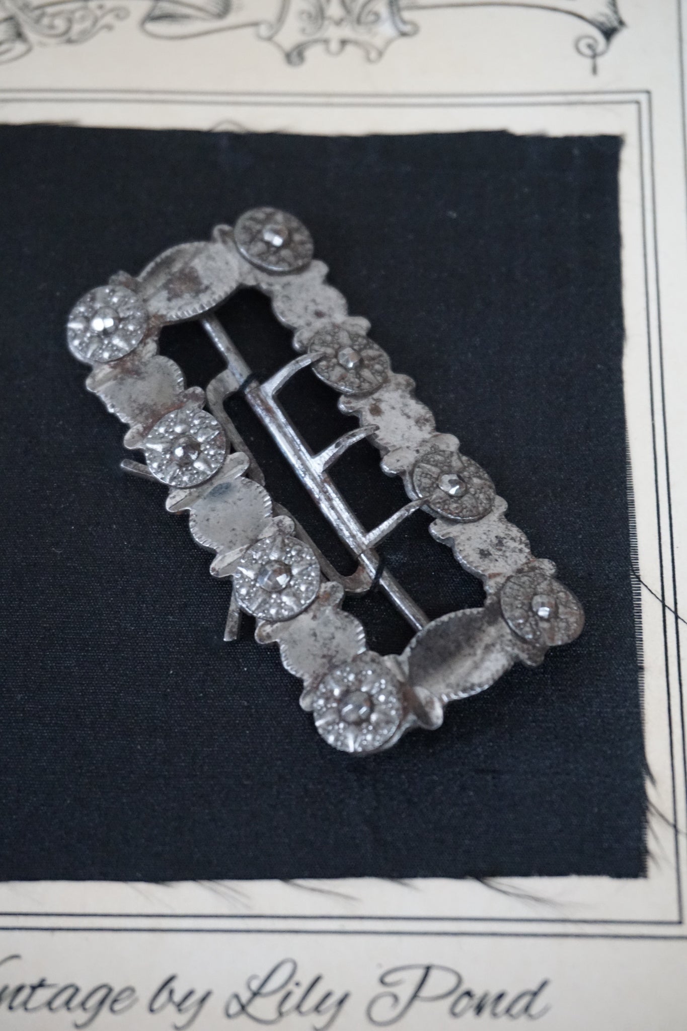 Antique French Silver Metal Buckle