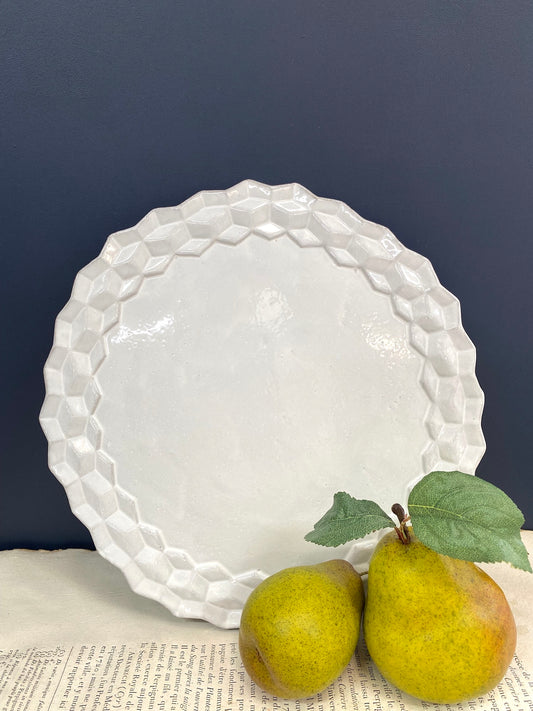 Astier de Villatte Cube Large Dinner Plate