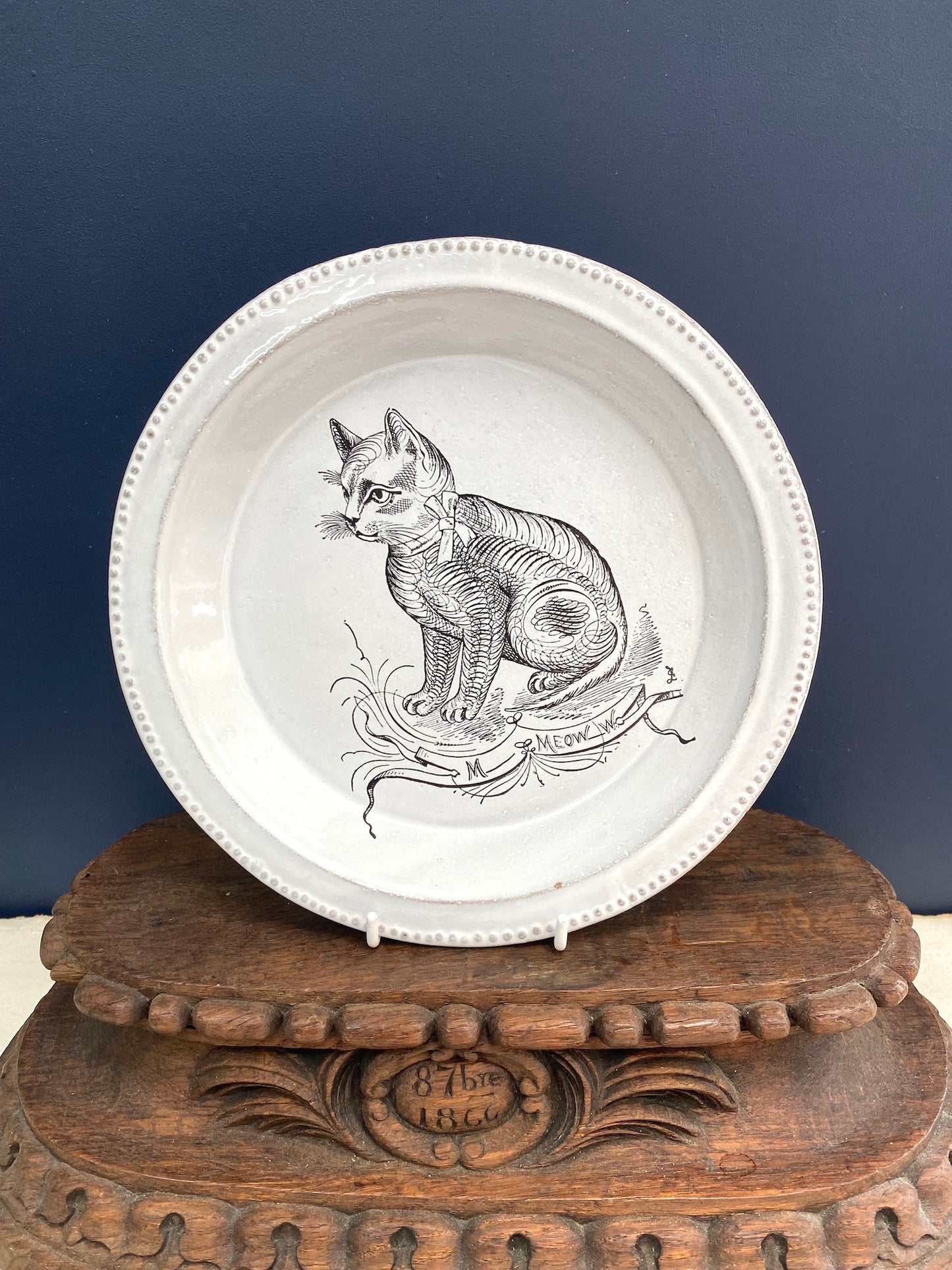 Astier de Villatte John Derian Scenario Cat Soup Plate