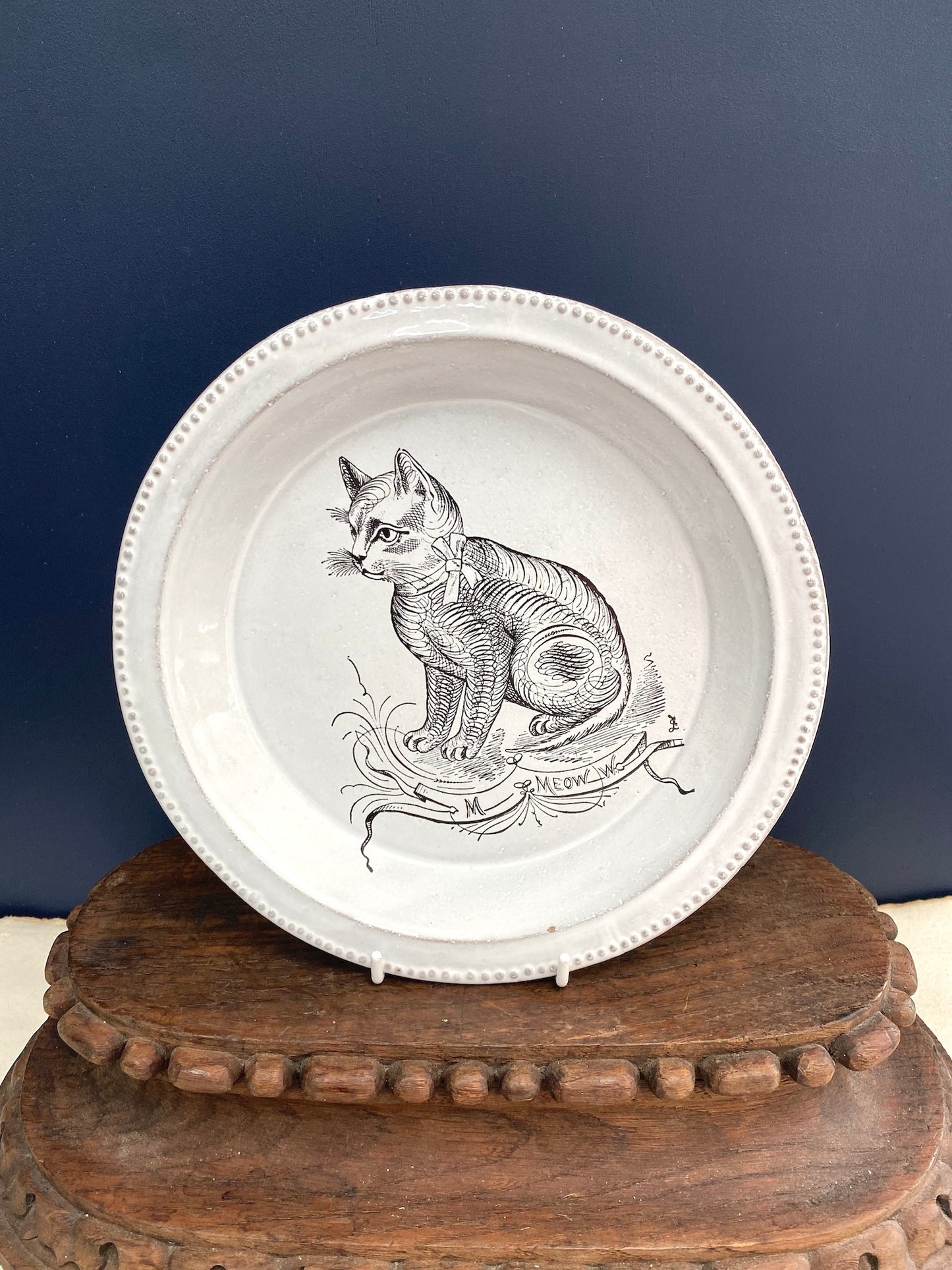 Astier de Villatte John Derian Scenario Cat Soup Plate